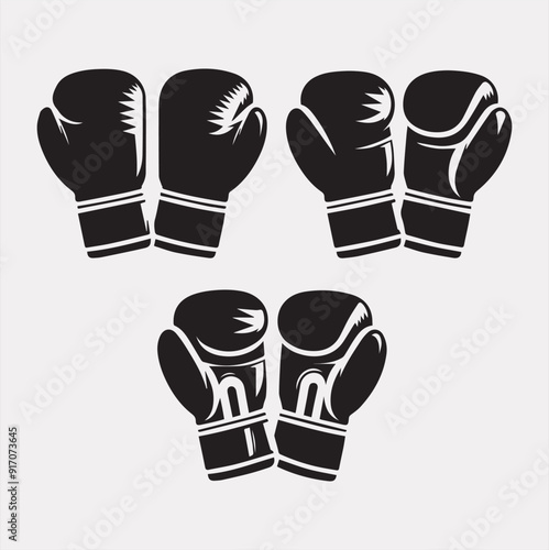 Boxing gloves vector silhouette on a white background