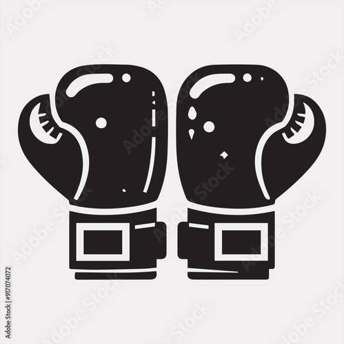 Boxing gloves vector silhouette on a white background