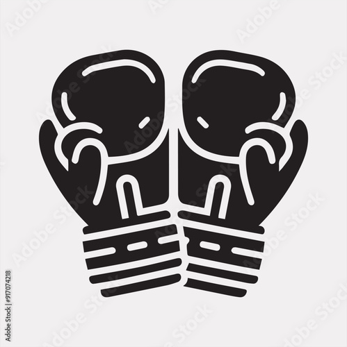 Boxing gloves vector silhouette on a white background