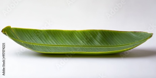 Green banana leaf. fresh whole banana leaf isolated on white background which is mostly used in south india for feast as plates and making snacks items ,isolated mainly for vishu and onam sadhya photo