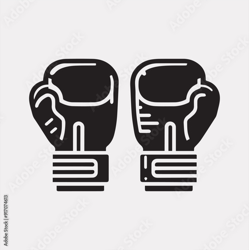 Boxing gloves vector silhouette on a white background