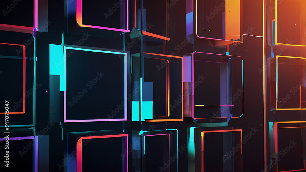 © Arief - futuristic abstract background with squares as the central theme © Arief - futuristic abstract background with squares as the central theme