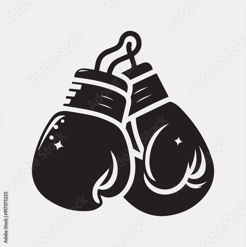 Boxing gloves vector silhouette on a white background