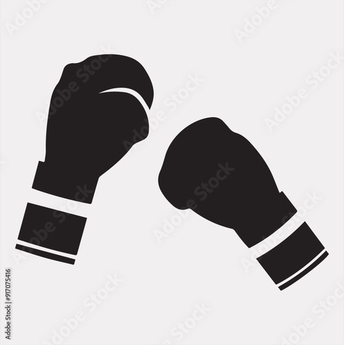 Boxing gloves vector silhouette on a white background