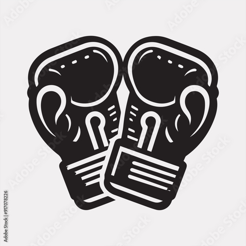Boxing gloves vector silhouette on a white background