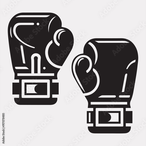 Boxing gloves vector silhouette on a white background