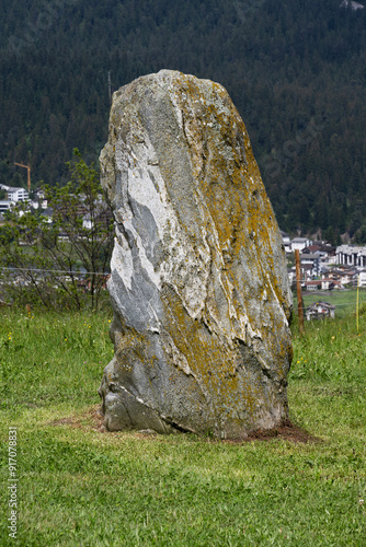 Menhire aus der Steinreihe von Falera, Kanton Graubünden, Schweiz photo