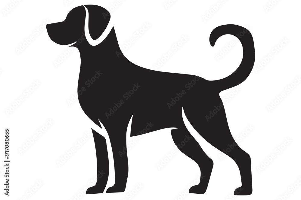Dog black Silhouette vector art Illustration with white background Dog black Silhouette vector art Illustration with white background