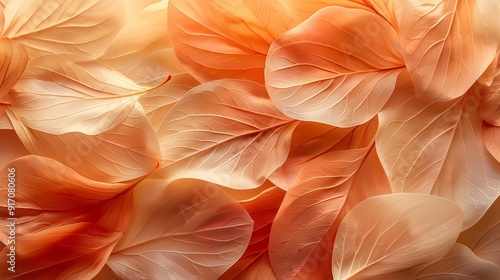 Abstract nature of flower petals in beige transparent. Generative Ai