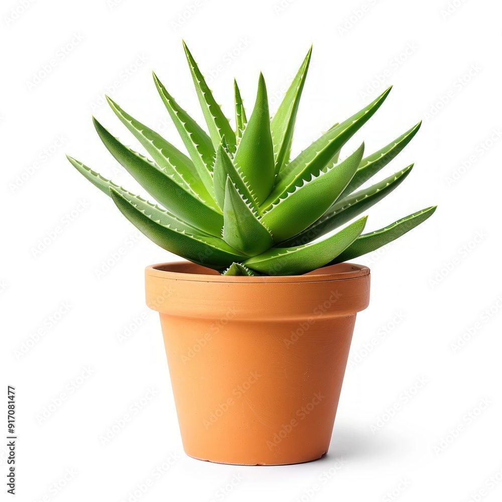 Green Aloe Vera plant in a terracotta pot. Green Aloe Vera plant in a terracotta pot.