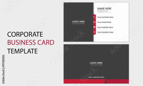 Creative modern double side buiness card template. Personal visiting card. Vertical layout.