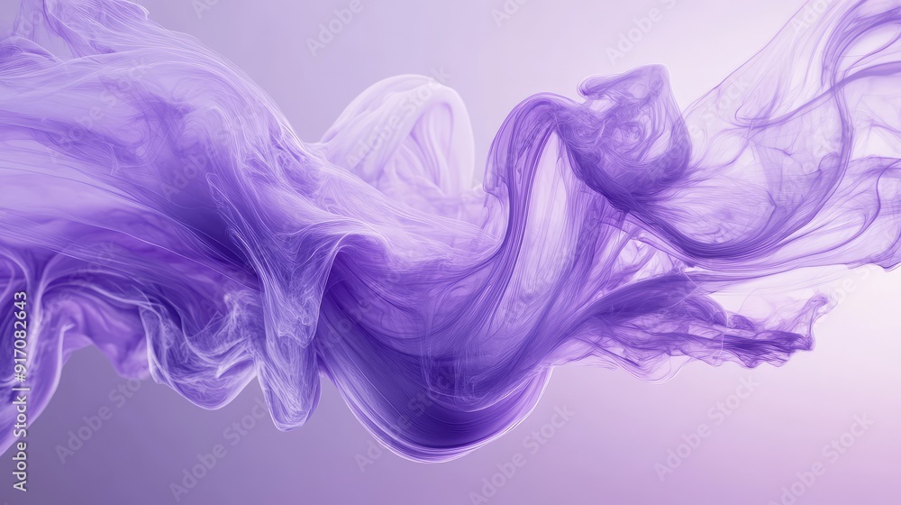 Flowing lavender purple liquid and smoke with splashes. Glossy liquid banner. AI generation Flowing lavender purple liquid and smoke with splashes. Glossy liquid banner. AI generation