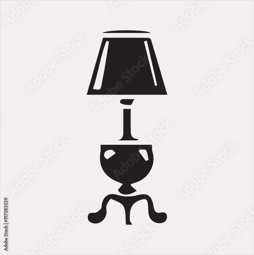 table lamp vector silhouette on a white background