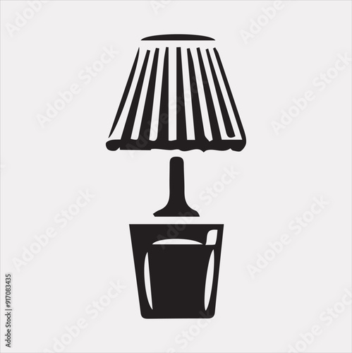 table lamp vector silhouette on a white background