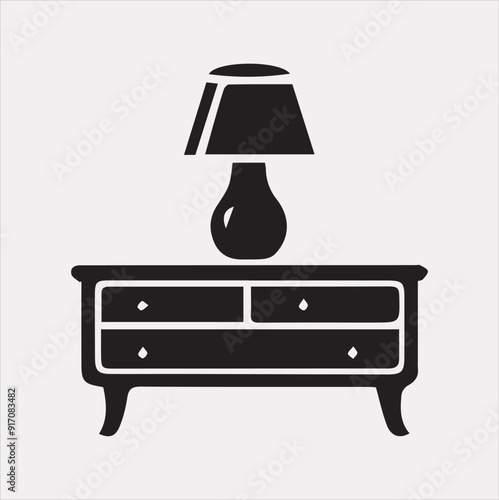 table lamp vector silhouette on a white background