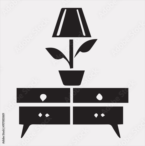 table lamp vector silhouette on a white background