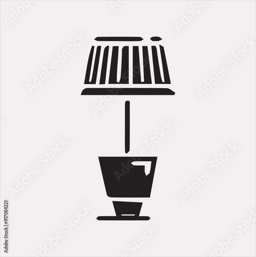 table lamp vector silhouette on a white background