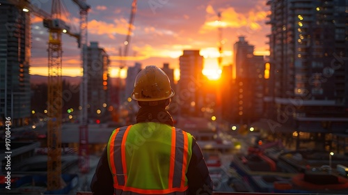 Safety First. Construction site safety gear concept