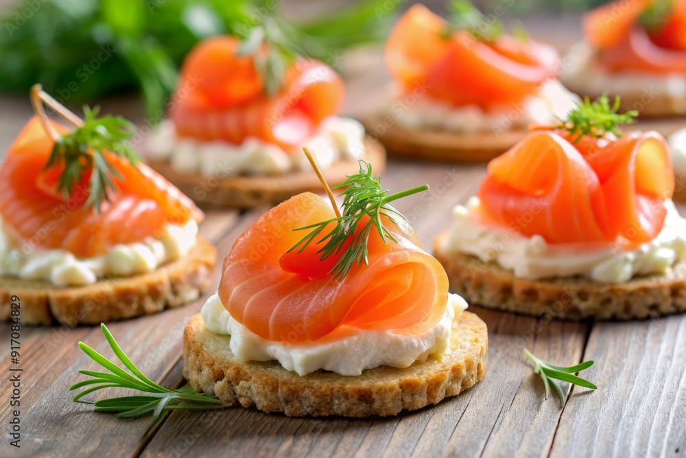 Smoked salmon and cream cheese canapes Smoked salmon and cream cheese canapes