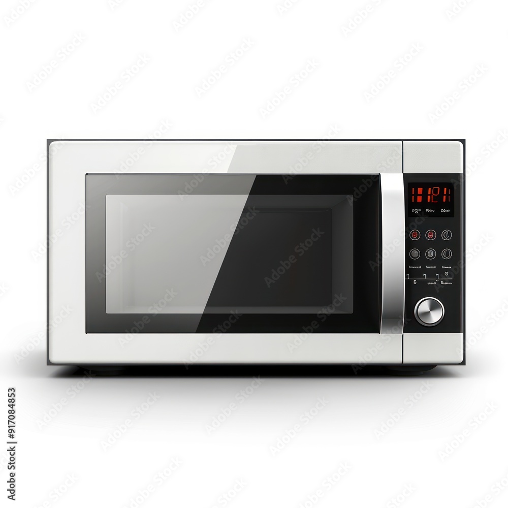 White Microwave Oven with Digital Display. White Microwave Oven with Digital Display.