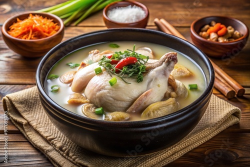 Obraz na płótnie Samgyetang chicken soup with ginseng w salonie