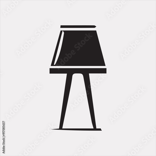 table lamp vector silhouette on a white background