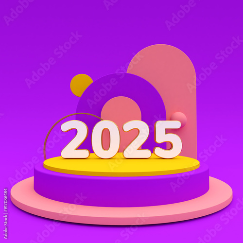 3D Render Happy New Year 2022 Text Typography Design illustration