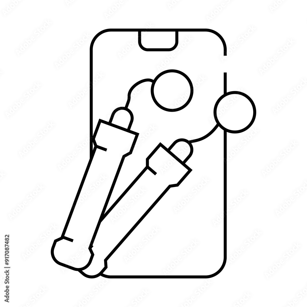 electronic skipping rope gym device line icon vector. electronic skipping rope gym device sign. isolated contour symbol black illustration electronic skipping rope gym device line icon vector. electronic skipping rope gym device sign. isolated contour symbol black illustration