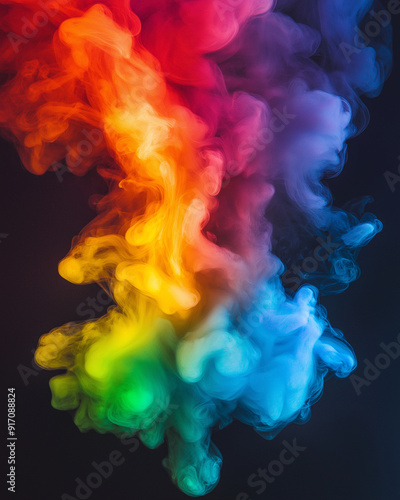 colorful smoke on black background