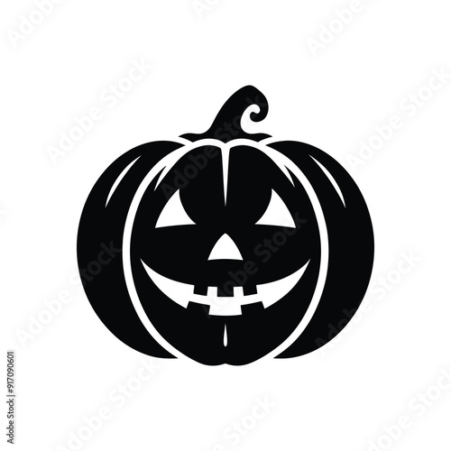 Halloween Pumpkin Illustration | Angry Jack-O'-Lantern Silhouette for Holiday Graphics photo