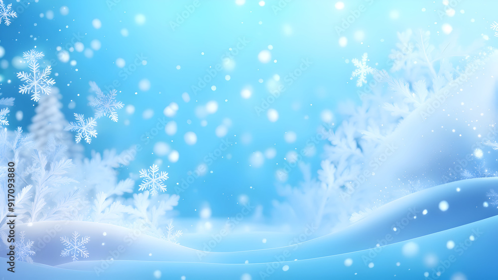 A serene winter landscape featuring snow-covered trees, delicate snowflakes falling from the sky, and a festive holiday atmosphere with a touch of Christmas magic A serene winter landscape featuring snow-covered trees, delicate snowflakes falling from the sky, and a festive holiday atmosphere with a touch of Christmas magic