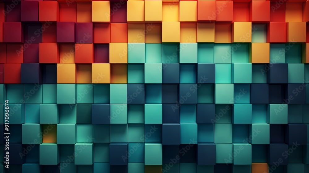 geometric background design with colorful cubes geometric background design with colorful cubes