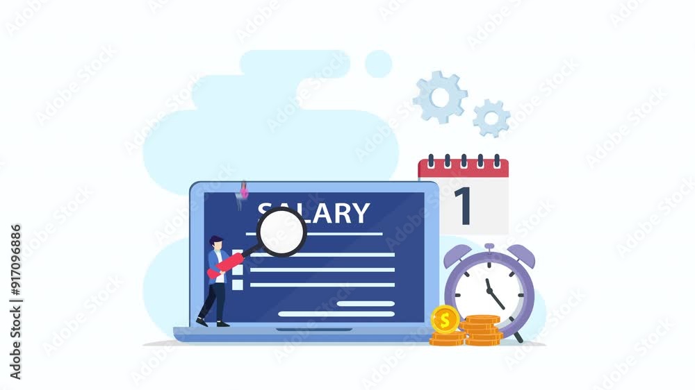 Salary vector concept. 2d video animation 4k clip. Salary vector concept. 2d video animation 4k clip.
