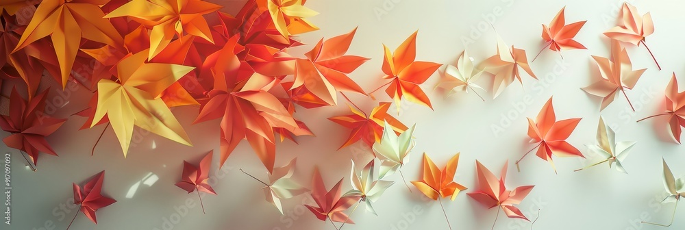A close up of orange leaves with a paper background A close up of orange leaves with a paper background