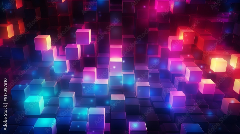 geometric background design with colorful cubes geometric background design with colorful cubes