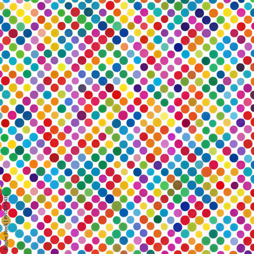 Colorful seamless geometric pattern with circles, dots, and hexa Colorful seamless geometric pattern with circles, dots, and hexa