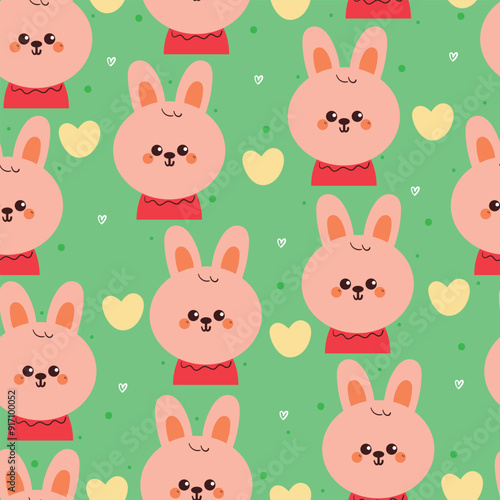 seamless pattern cartoon bunny. cute animal wallpaper for fabric print, gift wrap paper