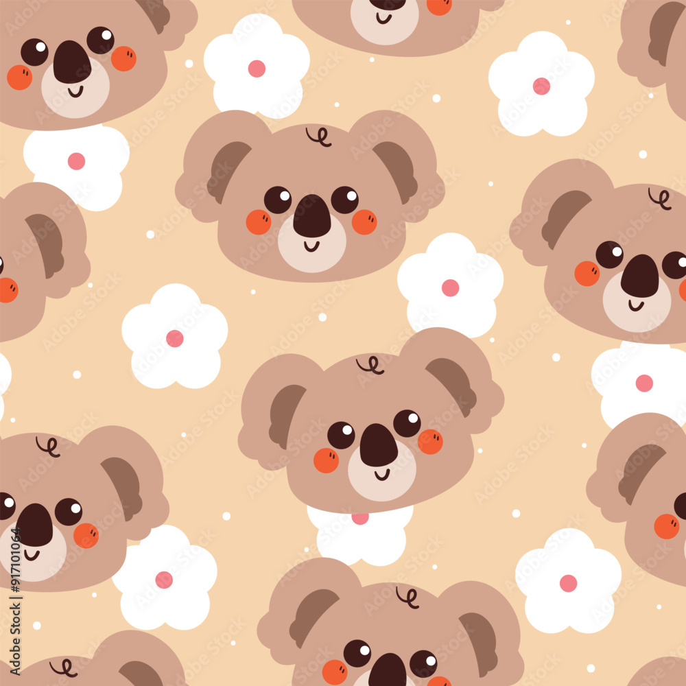 Naklejka premium seamless pattern cartoon koala. cute wallpaper for textile, gift wrap paper