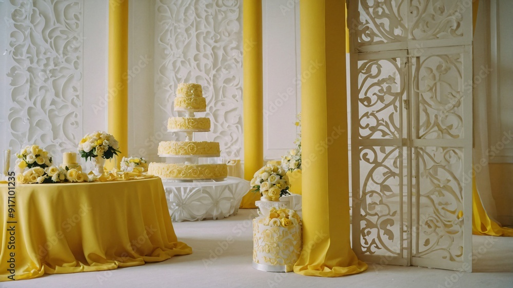 Yellow Wedding Cake and Decor Yellow Wedding Cake and Decor