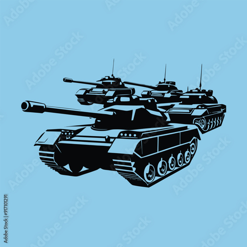 Military tanks Mascot Logo Design with Modern illustration Concept Style for Badge and T Shirt Printing