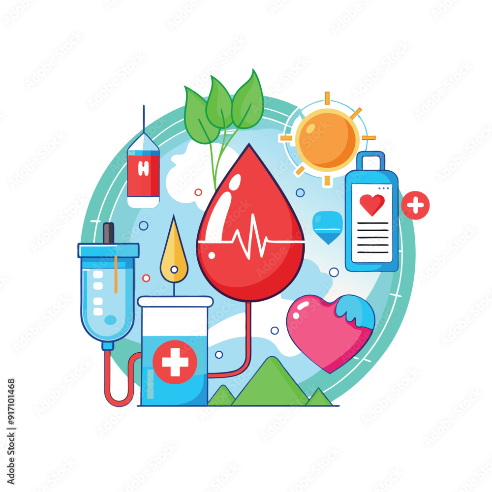World Blood Donor Day banner . Blood donation concept for