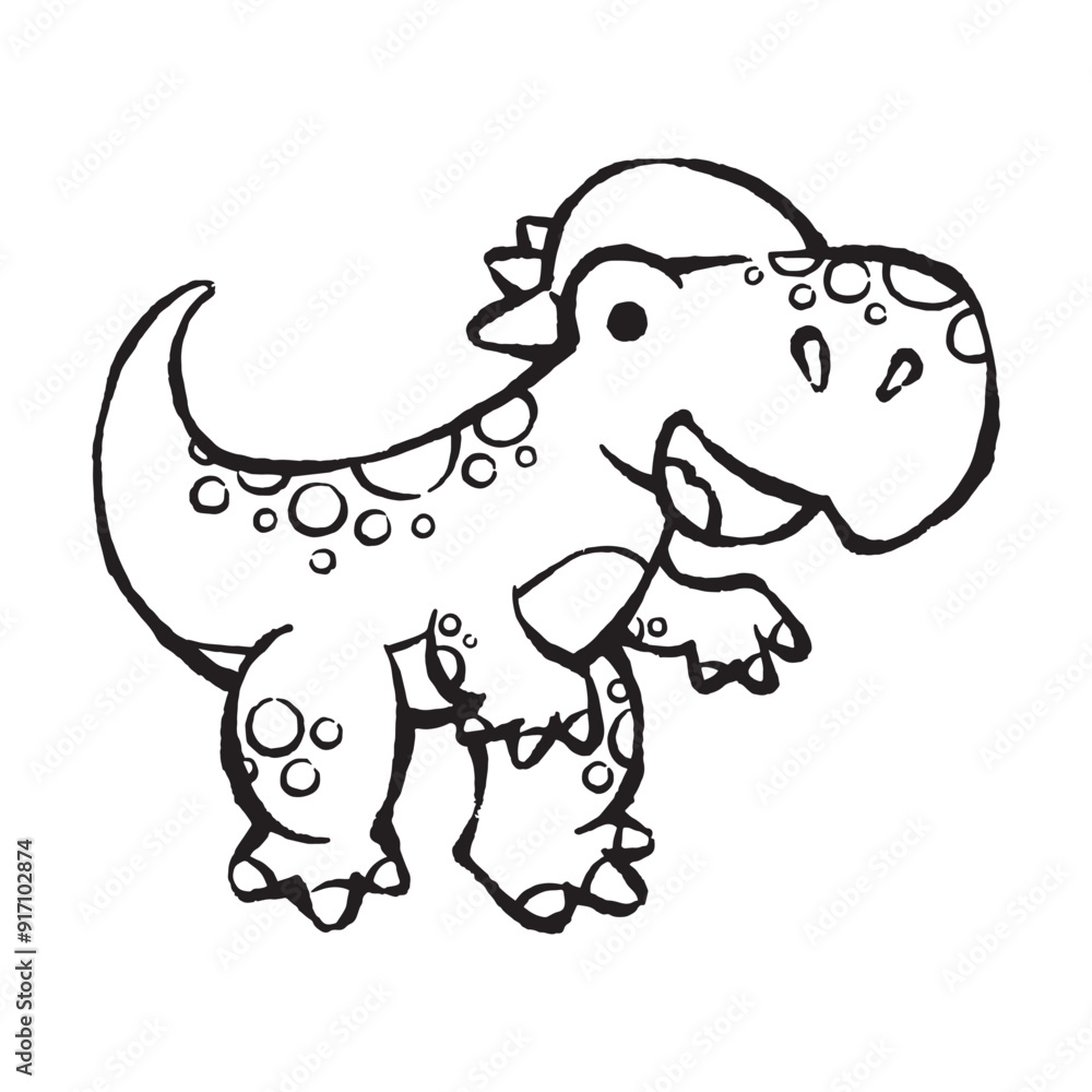 cute cartoon pachycephalosaurus dinosaur line art vector illustration for children cute cartoon pachycephalosaurus dinosaur line art vector illustration for children