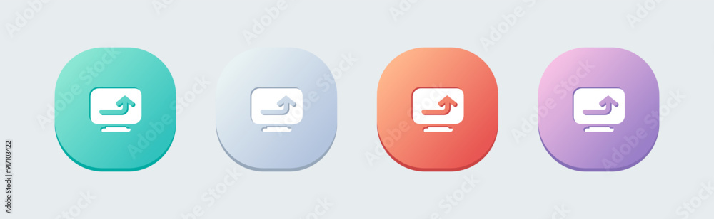 Upload solid icon in flat design style. Arrow signs vector illustration. Upload solid icon in flat design style. Arrow signs vector illustration.