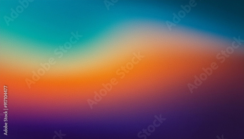 Vivid Abstract Gradient Horizon. Softly Blurred Spectrum of Warm Sunset Hues Merging into Cool Evening Tones, Symbolizing the Seamless Transition from Day to Night with a Dreamlike Flow of Colors