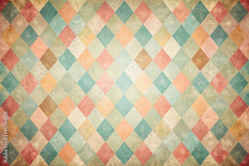 Vintage-inspired distressed pastel background with subtle geometric patterns, textured overlay, and soft focus effect, evoking a nostalgic and retro aesthetic. photo