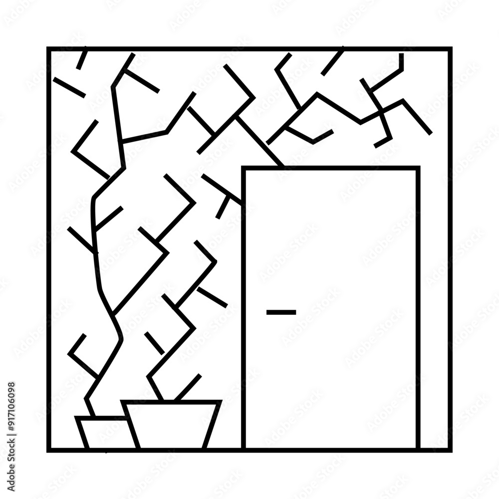 green plant wall design interior line icon vector. green plant wall design interior sign. isolated contour symbol black illustration green plant wall design interior line icon vector. green plant wall design interior sign. isolated contour symbol black illustration