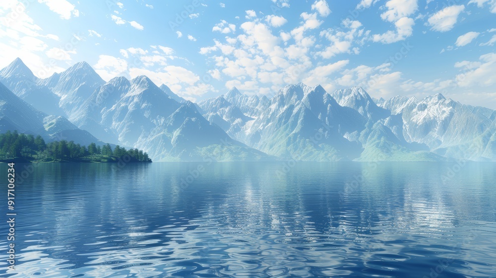 lake view surrounded by beautiful mountains. poster, wallpaper, travel lake view surrounded by beautiful mountains. poster, wallpaper, travel