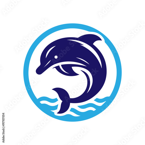 Dolphin jumping vector flat design
