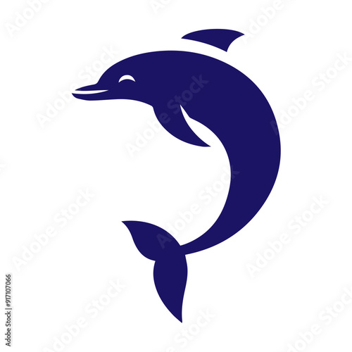 Dolphin jumping vector flat design