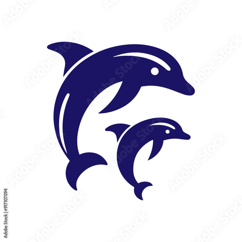 Dolphin jumping vector flat design